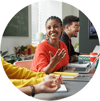 Students collaborating in a classroom setting