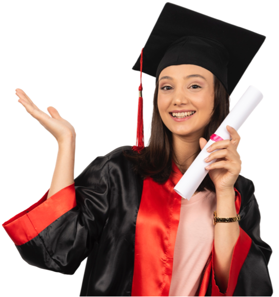 Graduate holding a diploma