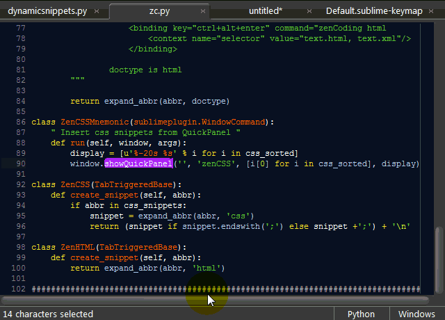 Code editor showing a project